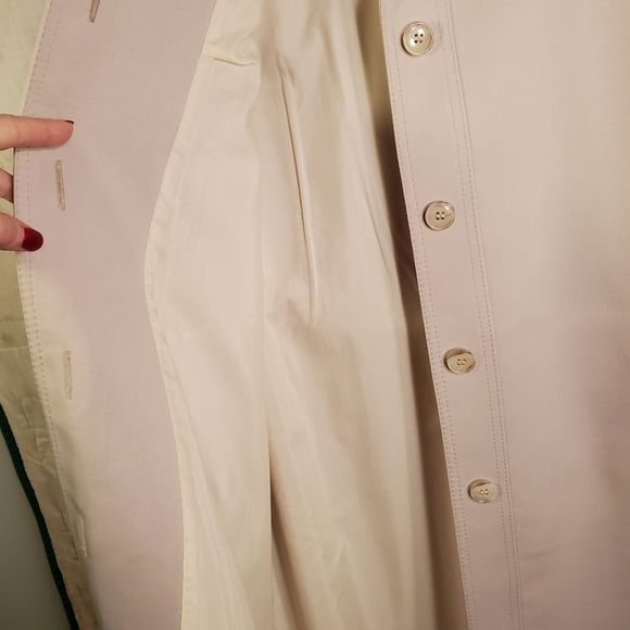 London Fog Ivory Trench Coat 3/4 length - Picture 6 of 8